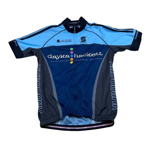 Squadra Other - Squadra Mens Premier Cycling Jersey Large Blue Grey Full Zip‎ Dayka Hackett 1246